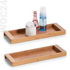 40x15 Tablett Bad Kosmetik Schmuck Ablage Deko Platte Büro Organizer Bambus Holz