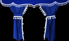 Truck curtains blue white