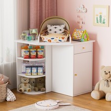 Wickeltischmit Wickelaufsatz, Wickelregal Babymöbel Kommode Wickelkommode ,Weiß