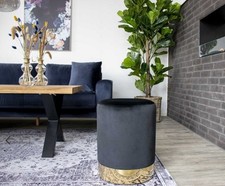 Gamby Pouf - Samt, Stahl