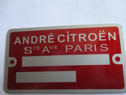 Typenschild belge citroen ente - belge,