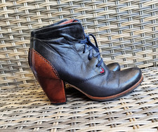 Air Step Stiefeletten Gr. 38 hohe Blockabsätze  Dunkelblau/ Braun