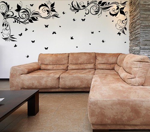 Wandaufkleber ecke blumen - ecke,