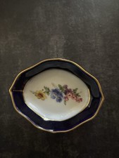 Kaiser Porzellan Schälchen – Kobalt Blau mit Blumenmotiv & Goldrand