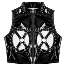 DE Sexy Damen PU Leder Tank