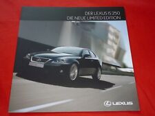 LEXUS IS 250 "Limited Edition" Sondermodell Prospekt Brochure Depliant von 2011