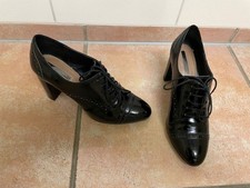 TAHARI Oxford Pumps Gr. 37,5 Schnürschuhe dunkelblau Lackleder