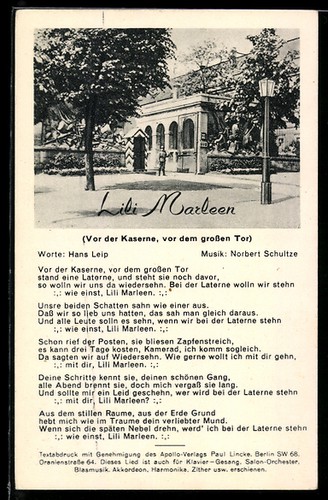 Marschlied lili marleen von - lili,