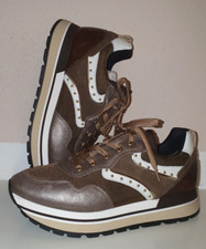 NERO GIARDINI Sneakers braun/weiß/bronze mit Nieten Gr: 40 Neuwertig Herbst