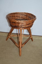 Blumenständer DDR Weidengeflecht Holz Pflanzenständer  Korbgeflecht