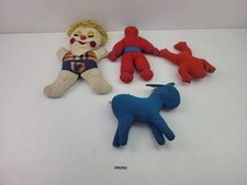 4x Kuschel-/Plüschtiere Frosch Puppe Esel Stoff Handarbeit Spielzeug alt #256262