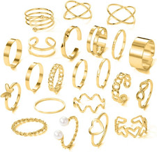 22 Stück Ringe Gold Damen