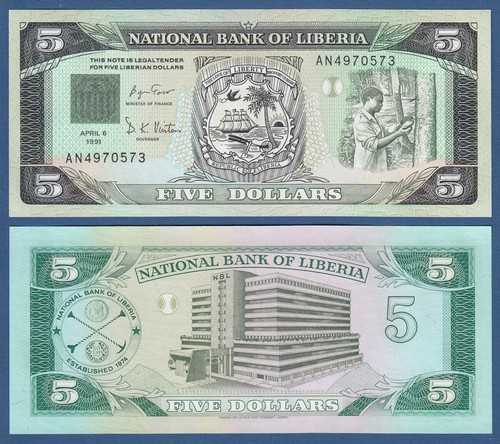 Liberia dollars 1991 - liberia,