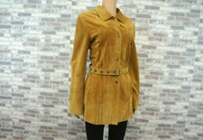 PASHA JO COOLER DAMEN ECHT LEDER TRENCHCOAT GEHROCK JACKE CAMEL L