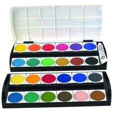 Geha Deckfarbkasten 24 Farben Malkasten mit Deckweiß Schule Farbkasten neu