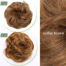 52 Farben Haarteil Haargummi Echthaar Dutt Haarverlängerung Lockig Bun Updo