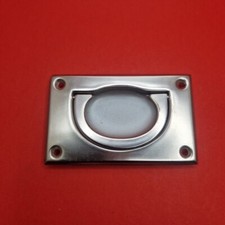 Antik Schubladengriff klappbar MESSING vernickelt 80x50 mm Silberkastengriff 