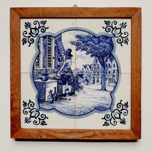 Delfter blau kacheltableau - delfter,
