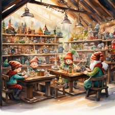 Wandbild Weihnachtswerkstatt Wichtel Elfen Deko Bild Weihnachten Wandfliese