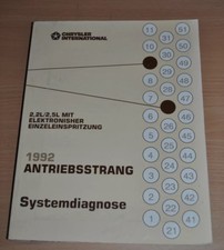 Werkstatthandbuch Chrysler 2,2l 2,5l 1992 Antriebsstrang Systemdiagnose