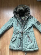 Naketano Parka, Winterjacke, Fell, gefüttert, Damen grün oliv Gr.  S Top