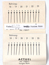 ZENTRALSEKUNDENZEIGER blau 2 Karten a 12 Stück, kurzes u. langes Rohr