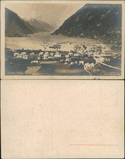 Postcard Odda Stadt Hafen
