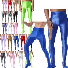 Herren Ölig Glanz Strumpfhosen Hose Hoher Taille Glossy Pantyhose Unterwäsche