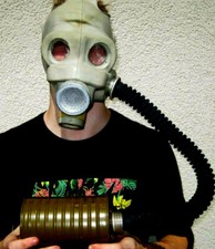 NVA Gasmaske Halloween Fasching Filter Gummischlauch  ABC Schutzkleidung  Gummi