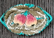 Vintage Schale Keramik handbemalt mit Obst Design Italien