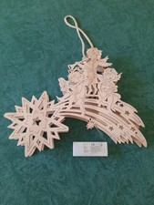 Fensterbild mit Engeln, zum Aufhängen, für Batterie, Holz