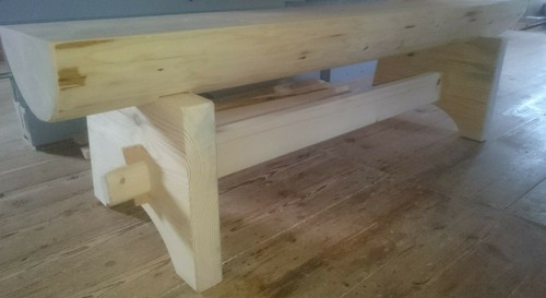 Rustikale holzbank baumstamm - rustikale,