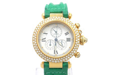 MONTRES PASHA DE CARTIER (Ref.13541) Grün Gelbgold 18 Karat Diamanten FULLSET