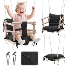 Kinderschaukel 3-in-1 Babyschaukel Schaukelgestell Gartenschaukel Holz Schaukel