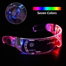 LED Neonbrille Tron Visierbrille Cyberpunk Leuchtende Brille Spring Decorationen