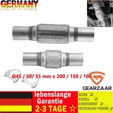 Edelstahl Flexrohr Auspuffrohr Flexstück  Ø45 / 50 / 55 mm x 200 / 100 / 150 mm