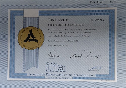 Historische aktie ifta - historische, ag
