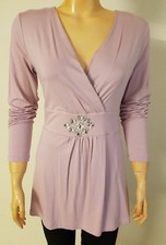 NEU Shirt Longshirt Tunika Star Couture mit Strass Flieder Größe 36