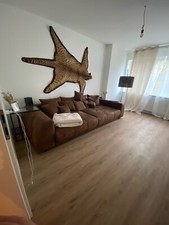 Big Sofa Braun Antik Optik mit Kissen