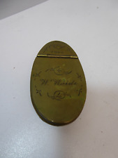 Alte Schnupftabak-Dose Tabakdose Messing 1900 Snuff Box Oval graviert