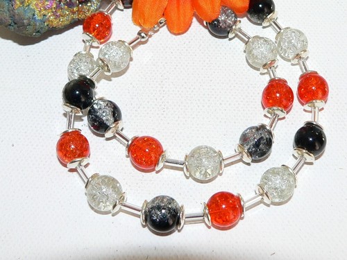 Halskette perlen kugel glas - halskette,