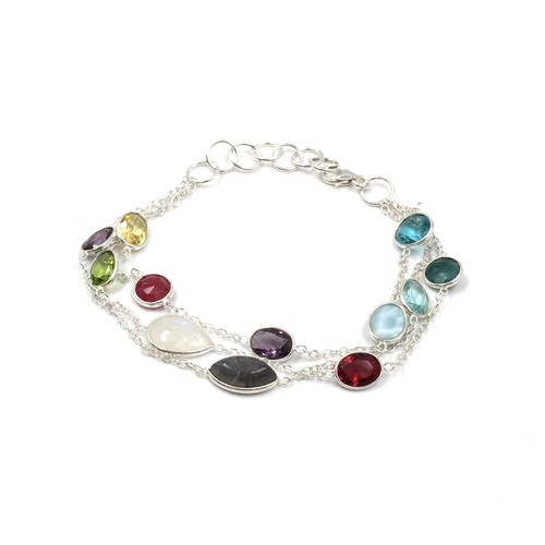 925 silber armband 18cm bunte - 925,