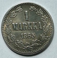 Finland 1 Markka 1865 Silver