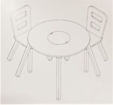 KidKraft 27027 Runder Holztisch Kindertisch & 2 Stühlen in Naturfarben