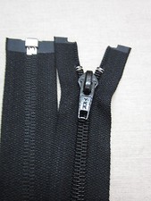 8 mm YKK Teilbaren Spirale Leder Reißverschluss Schwarz  80 cm  ( 8 YKK S L R VS