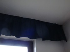 Querbehang mit Klett-Faltenband, dunkelblau, ca. 450 cm breit, ca. 39,5 cm hoch