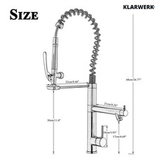 "BEN" Gastro Profi Armatur groß/ 2 Brausen Feder Wasserhahn Edelstahl Silber