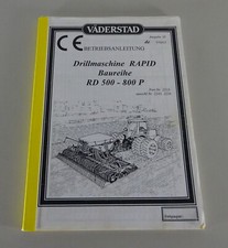 Betriebsanleitung Väderstad Drillmaschine RAPID RD 500 - 800 P Stand 1997