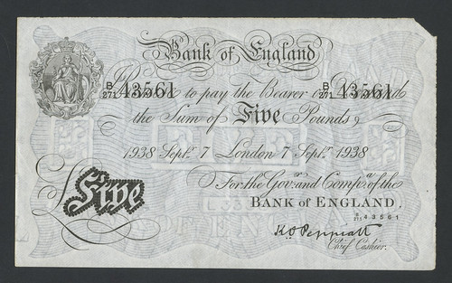 Bank england 5 - £5, schein