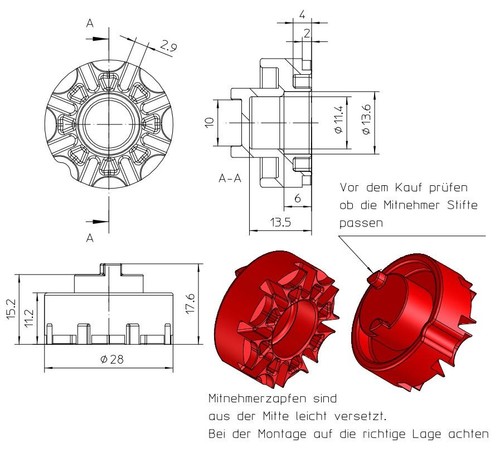 Mitnehmer auslöser für - 1x,